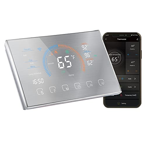 Qiumi Wifi Thermostate für Zuhause Wärmepumpe Geeignet für Luft und Bodenenergie Wärmepumpen Kompatibel mit Alexa Google Home mit C-Line Konverter von Qiumi