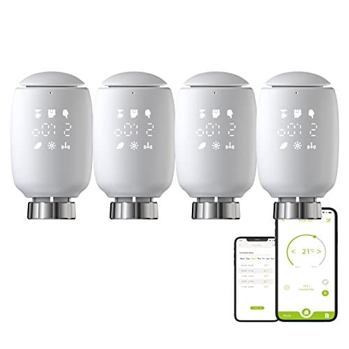 Qiumi Zigbee Smart Thermostat Heizkörperventil, Smart Programmierbarer Thermostat, Temperaturheizung, eTRV, Alexa, Googlehome Sprachsteuerung, Steckertyp ist M30 x 1,5 von Qiumi