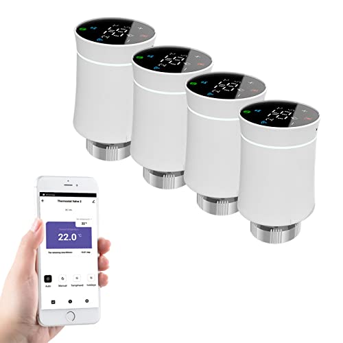 Qiumi Zigbee Smart Thermostatisches Heizkörperventil, unterstützt Fernbedienung per Smart Life App, Sprachsteuerung von Alexa googlehome von Qiumi