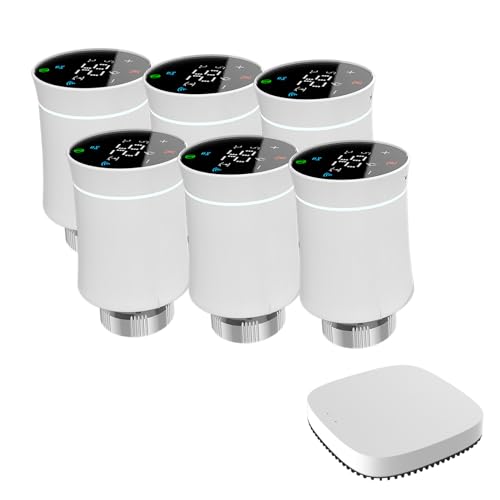 Qiumi Zigbee Thermostat Radiator Ventil, Tuya ZigBee3.0 Smart Programmierbarer Thermostat, Temperaturheizung, Alexa, Googlehome Sprachsteuerung von Qiumi