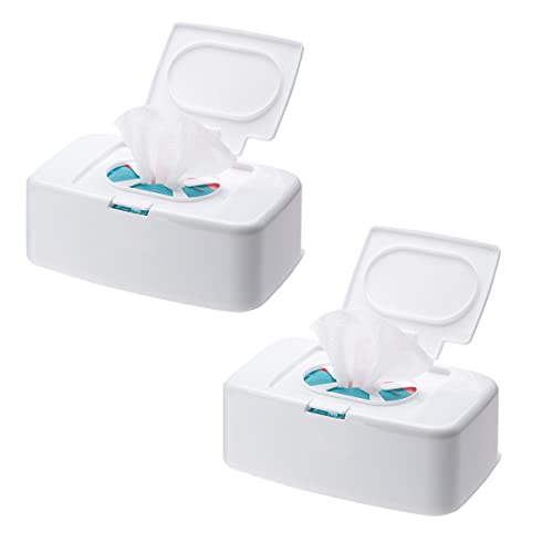 Feuchttücherbox Toilettenpapier,Qiundar 2 Pcs Aufbewahrungsbox Feuchttücher Toilettenpapier Box Wet Wipes Box Wet Wipes Dispenser(17 * 10,5 * 6cm) von Qiundar