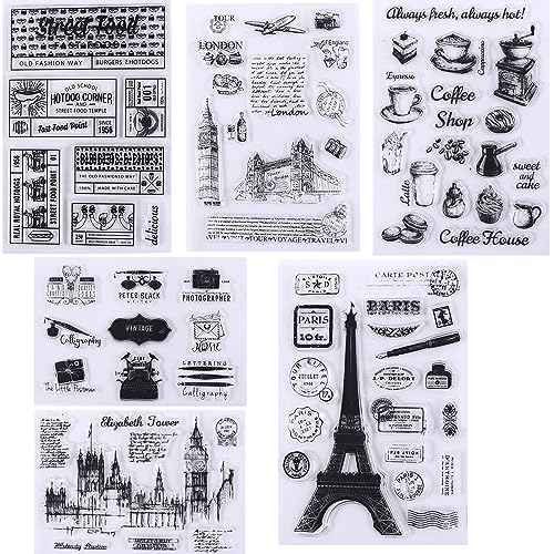 Qiundar Silikonstempel Set Rahmen 6 Blätter Clear Stamps Zahlen Silikonstempel Buchstaben für DIY Dekoration Bullet Journal Scrapbooking von Qiundar