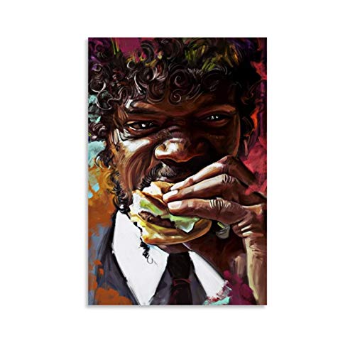 Qiuni Filmposter "Jules Winnfield Samuel L Jackson Pulp Fiction", dekoratives Gemälde, Leinwand, Wandkunst, Wohnzimmer, Poster, Schlafzimmer, 40 x 60 cm von Qiuni