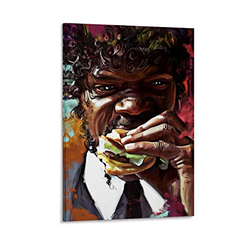 Qiuni Filmposter Jules Winnfield Samuel L Jackson Pulp Fiction, dekoratives Gemälde, Leinwand, Wandkunst, Wohnzimmer, Poster, Schlafzimmer, Gemälde, 40 x 60 cm von Qiuni