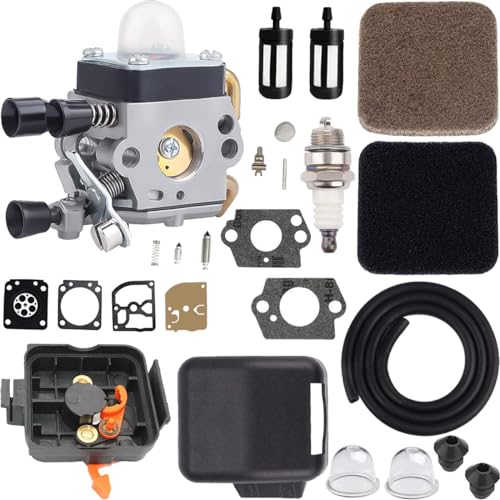 Qiuwanzia FS85 Vergaser für STHIL FS85 FS80 FS75 FC85 FC75 SP85 SP80 FH75 HL75 HT75 HT70 KM85 KM80 FS85RX FS80R Rasentrimmer, Freischneider-Tuning-Kits, Luftfilterabdeckung von Qiuwanzia
