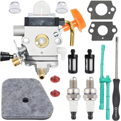 Qiuwanzia FS90R C1Q-S174 Vergaser Kit für FS90 FS110 FS100 HT101 FS110R HT100 KM90 KM110R FS100RX KM90R FS130R FS130 HL100 FS87 KM130R HL90 FS87R FS110X KM100 Fadentrimmer Rasenmäher Teile von Qiuwanzia