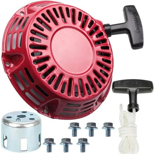 Qiuwanzia GX160 Rücklaufstarter Seilzugstarter Montagesatz für Honda GX200 GX120 GX 160 4 PS 5,5 PS 6,5 PS Rasenmäher Wasserpumpe Motormotor Ersetzt 28400-ZE1-003ZF Stahlstangenpfoten von Qiuwanzia