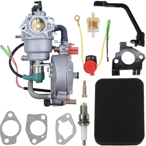 Qiuwanzia GX390 Generator Dual Fuel Vergaser Vergaser LPG CNG Umrüstsatz für 4,5–5,5 kW GX390 GX340 188F 190F manueller Choke ersetzt für 7000 W 8000 W 9000 W 10000 W 439 cc 459 cc Motorgenerator von Qiuwanzia
