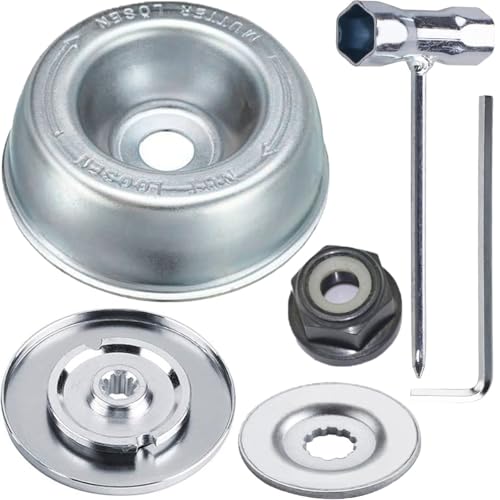 Qiuwanzia Klingenadapter-Kit Gartenmaschinen-Rasenmäher-Kit für Stihl-Modelle FS55 FS56 FS81 FS90 FS80 für Husqvarna für Universal-Rasentrimmer Freischneider-Wartungskit mit Überwurfmutter von Qiuwanzia