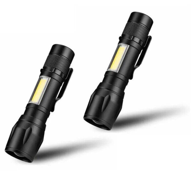 Qivee LED Taschenlampe 2x BL-535 (Packung, 2-St., Ladekabel), LED, lange Akkulaufzeit von Qivee