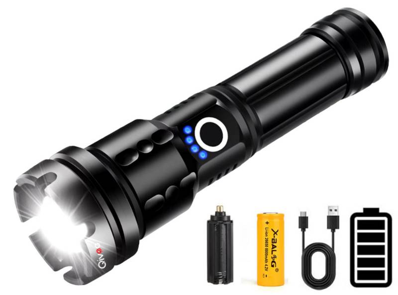 Qivee LED Taschenlampe P120 (Packung, 5-St., 1x LED-Taschenlampe), Energiesparendes Design von Qivee