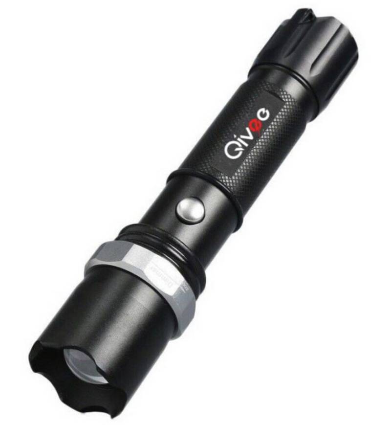 Qivee LED Taschenlampe Q-007 (Packung, 5-St., 1x LED-Taschenlampe 2x Akkus (8800mAh 3,7V) 1x USB-Ladekabel 1x Box), Energiesparendes Design von Qivee