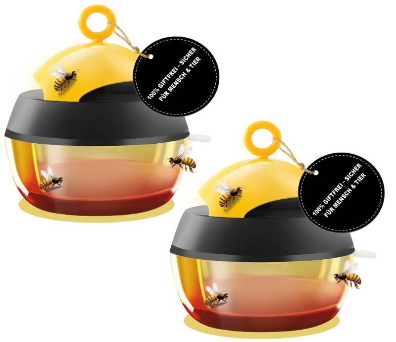Qivee Wespennestattrappe 2x Q35, (Set, 2-St., 2x Wespenfalle), Aufstell- & Aufhängbar von Qivee