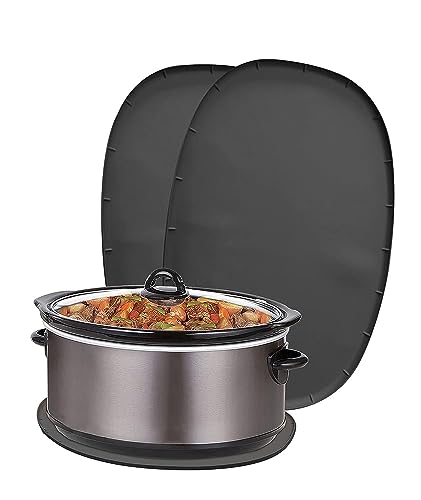 Qivine 2 Stück Silikon Hitzebeständige Slow Cooker Matten, Schwarz, 50 x 33.5 cm Ovale Faltbar Spülmaschinenfest Arbeitsplatte Schutzmatte für 6–8 Qt Slow Cooker Qivine 2 Stück Silikon Hitzebeständige Slow Cooker Matten, Schwarz, 50 x 33.5 cm Ovale Faltbar Spülmaschinenfest Arbeitsplatte Schutzmatte für 6–8 Qt Slow Cooker von Qivine