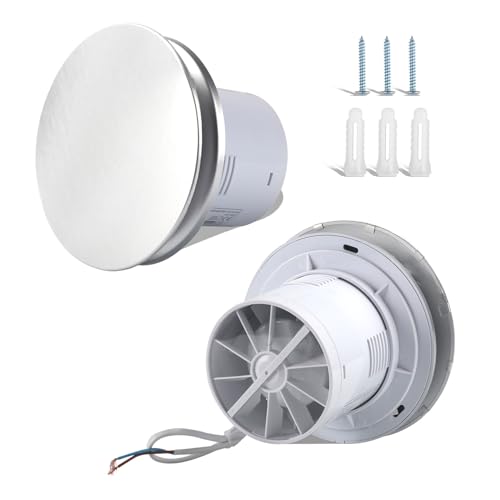 Qivine Badlüfter 100 mm, Upgrade Leiser & Leistungsstarker Effizienter Abluftventilator, ≤ 34 dB, Wasserdicht IPx2, für Badezimmer, WC, Küche, Weiß von Qivine