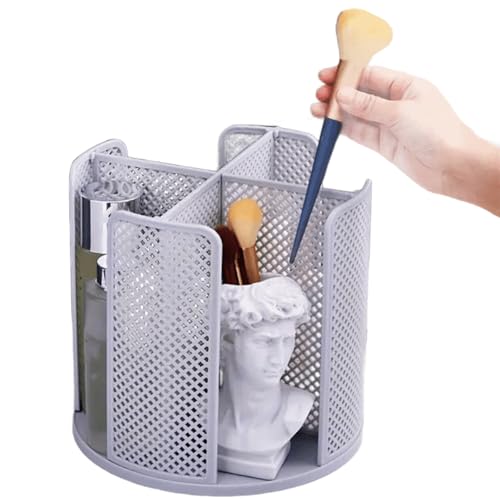Qivine Drehbarer Becherhalter für Arbeitsplatte, Tassen und Deckel Organizer Küche Kaffeetassenspender, 4 Fächern Papierbecher Halter für Badezimmer, Küche, Café (Grau) von Qivine