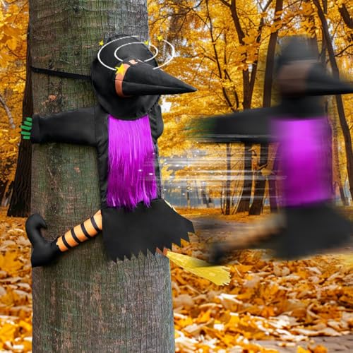 Qivine Halloween-Hexe, die in einen Baum stürzt, 100 cm, Halloween-Dekorationen im Freien, niedliche Hexenbaum-Umarmung, einfach zu montieren, langlebig gegen Wind und Regen, für Tür, Veranda, Hof Qivine Halloween-Hexe, die in einen Baum stürzt, 100 cm, Halloween-Dekorationen im Freien, niedliche Hexenbaum-Umarmung, einfach zu montieren, langlebig gegen Wind und Regen, für Tür, Veranda, Hof von Qivine