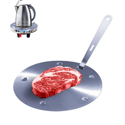 Qivine Induktionsadapterplatte Induktion Adapterplatte für Induktionsherd, 24cm Induktionsadapter Induktionsplatte Adapter Induktionskochfeld Platte für Induktionsherd mit Abnehmbarem Griff von Qivine