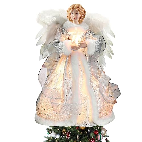 Qivine Weihnachtsbaumspitze, 32cm Christbaumspitze Engel Lichter Warmweiß LED Beleuchtet Baumspitze Glitzernde Angel Weihnachtsdeko für Weihnachten Party Innen Qivine Weihnachtsbaumspitze, 32cm Christbaumspitze Engel Lichter Warmweiß LED Beleuchtet Baumspitze Glitzernde Angel Weihnachtsdeko für Weihnachten Party Innen von Qivine