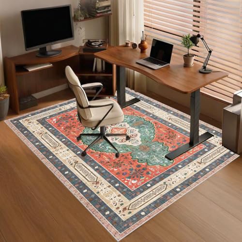 Bürostuhl Teppich Unterlage Bodenschutz Teppichschoner, Schreibtischstuhl Unterlage Bodenschutzmatte Gaming Bürostuhlunterlage für Parkett Laminat Hartböden Teppichboden, Bürostuhl Matte 200 x 210 cm von Qivstxug