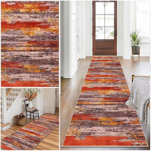 Läufer Teppich für Flur Küchen Läufer Teppiche Teppichläufer Flur Modern Küchenteppich Rutschfester Waschbar 100 x 200 cm Fußmatte Lang Schlafzimmer Entryway Runner Teppich Küchenläufer Matte von Qivstxug