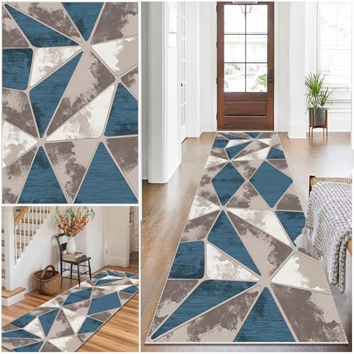 Qivstxug Läufer Teppich für Flur Küchen Läufer Teppiche Teppichläufer Flur Modern Küchenteppich Rutschfester Waschbar 40 x 120 cm Fußmatte Lang Schlafzimmer Entryway Runner Teppich Küchenläufer Matte von Qivstxug