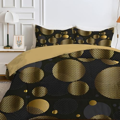 Qiwagu 4 Jahreszeiten Bettdecke 200x220 cm, Wende Geometrie Steppdecke Waschbare, Bettdecke ohne Bezug Nutzbar, Leicht Weiche Schlafdecke 200GSM, Ganzjahresdecke Schwarz Und Gold mit 2 Kissenbezug Qiwagu 4 Jahreszeiten Bettdecke 200x220 cm, Wende Geometrie Steppdecke Waschbare, Bettdecke ohne Bezug Nutzbar, Leicht Weiche Schlafdecke 200GSM, Ganzjahresdecke Schwarz Und Gold mit 2 Kissenbezug von Qiwagu