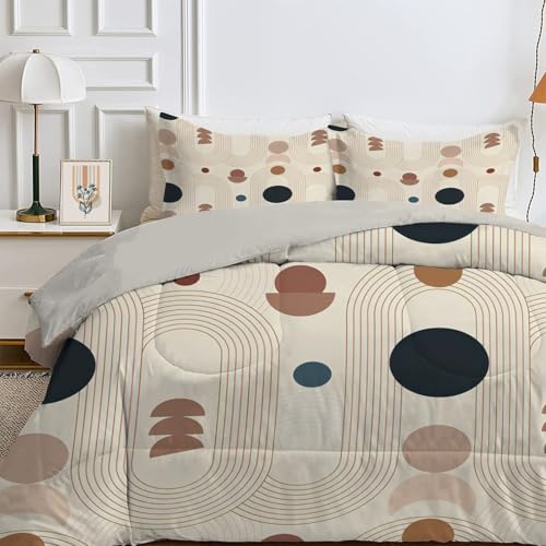 Qiwagu Bettdecke 135x200 4 Jahreszeiten, Wende Boho Steppdecke Waschbare, Bettdecke ohne Bezug Nutzbar, Leicht Weiche Schlafdecke 200GSM, Ganzjahresdecke Braun mit 1 Kissenbezug (ohne Kissen) von Qiwagu