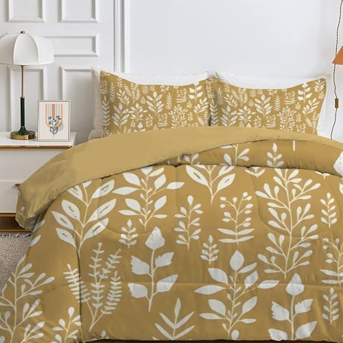Qiwagu Bettdecke 220x240 cm Braun, Wende WeißE Pflanzen Steppdecke Waschbare, Bettdecke ohne Bezug Nutzbar, Leicht Weiche Schlafdecke 200GSM, Ganzjahresdecke mit 2 Kissenbezug Qiwagu Bettdecke 220x240 cm Braun, Wende WeißE Pflanzen Steppdecke Waschbare, Bettdecke ohne Bezug Nutzbar, Leicht Weiche Schlafdecke 200GSM, Ganzjahresdecke mit 2 Kissenbezug von Qiwagu