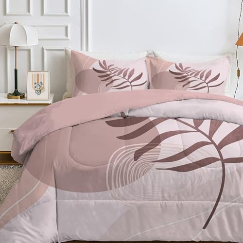 Qiwagu Bettdecke 240x260 4 Jahreszeiten, Wende Böhmen Steppdecke Waschbare, Bettdecke ohne Bezug Nutzbar, Leicht Weiche Schlafdecke 200GSM, Ganzjahresdecke Rosa mit 2 Kissenbezug (ohne Kissen) von Qiwagu