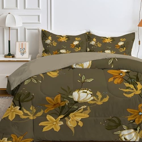 Qiwagu Bettdecke 240x260 4 Jahreszeiten, Wende Orange Blumen Steppdecke Waschbare, Bettdecke ohne Bezug Nutzbar, Leicht Weiche Schlafdecke 200GSM, Ganzjahresdecke Braun mit 2 Kissenbezüge Qiwagu Bettdecke 240x260 4 Jahreszeiten, Wende Orange Blumen Steppdecke Waschbare, Bettdecke ohne Bezug Nutzbar, Leicht Weiche Schlafdecke 200GSM, Ganzjahresdecke Braun mit 2 Kissenbezüge von Qiwagu