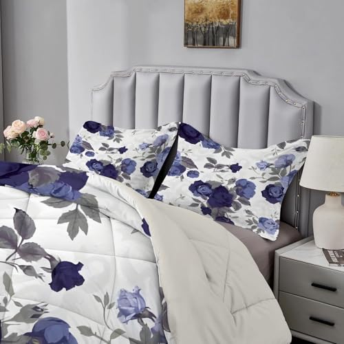Qiwagu Hellgrau Bettdecke 220x240 cm, Wende-Steppdecke mit Blaue Blume Muster, Super Weiche Atmungsaktive Schlafdecke 200GSM, Leichte Ganzjahresdecke 220x240 mit 2 Kissenbezüge Qiwagu Hellgrau Bettdecke 220x240 cm, Wende-Steppdecke mit Blaue Blume Muster, Super Weiche Atmungsaktive Schlafdecke 200GSM, Leichte Ganzjahresdecke 220x240 mit 2 Kissenbezüge von Qiwagu