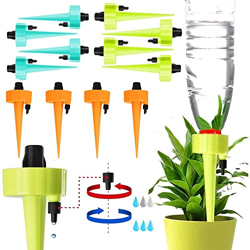 Qiwenr Plant Watering Flowers, 4 Stück Bewässerungssystem, Automatische Bewässerung (grün+orange+blau) von Qiwenr