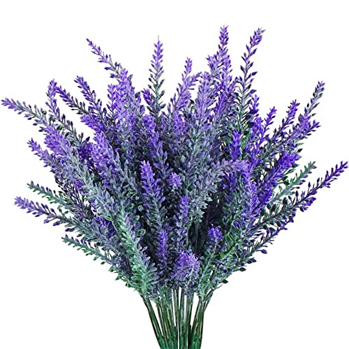 Qiwenr 6pcs Künstliche Lavendel Blumen,Kunstblumen Lavendel Lila Lavendel Pflanze Künstliche Blumen Deko für DIY Blumenstrauß Balkon Blumen Garten Braut Hochzeit Home Outdoor Garten Dekoration von Qiwenr