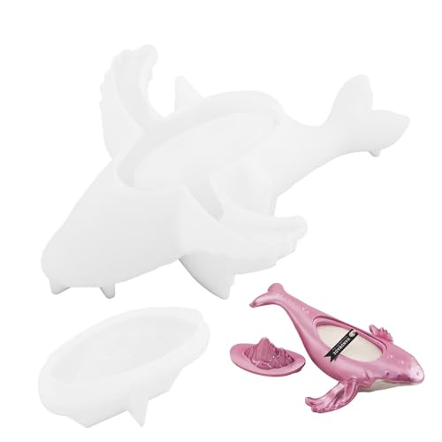 Qiwieod Delphin Gießform Silikon Formen Ozean Tierformen Silikon Set, Walbehälter-Silikonform, Meerestier-Silikonform Meeresleben Harzform, Wiederverwendbare Meerestier-Harz-Tablettform Whale Molds von Qiwieod