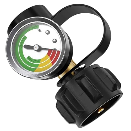 Qiwieod Flüssiggas Füllstandsanzeiger,Druckmesser | Mit QCC1 Typ 1 Anschluss Für Campingkocher Feuerstelle Heizer Grill Brenner 2-18 Kg von Qiwieod