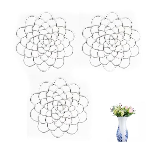 3 Stück Tsinless Blumengitter-Organizer Aus Stahl, Wiederverwendbares Blumengitter Für Vasen, Drahtgitterhalter Aus Edelstahl Für Blumenarrangements, Blumenvasen-Trenner, Blumengitterd(Brass,4IN) von Qixfyze