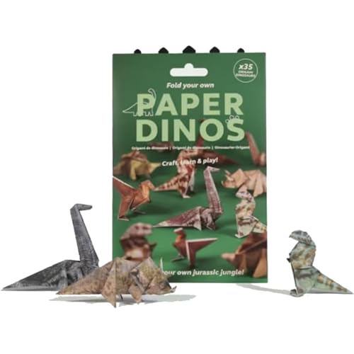 DIY-Papierkatzen, 50 DIY-Papierkatzen-Origami-Set, Falten Sie Ihre Eigene Papierkatze, Lustige Bastelaktivität Für Erwachsene Und Kinder, Tierthema(1pc-Dinosaurs) von Qixfyze