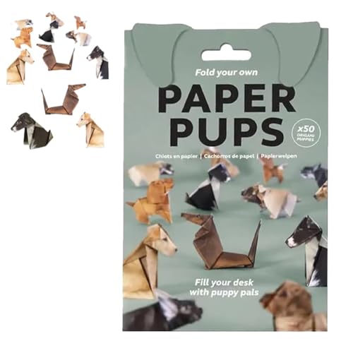 DIY-Papierkatzen, 50 DIY-Papierkatzen-Origami-Set, Falten Sie Ihre Eigene Papierkatze, Lustige Bastelaktivität Für Erwachsene Und Kinder, Tierthema(1pc-dog) von Qixfyze