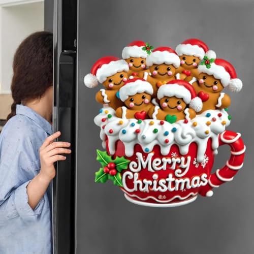 Frohe Weihnachten, Personalisierter Lebkuchen-Familienaufkleber, Weihnachts-Familienname Kühlschrankaufkleber(#7) von Qixfyze