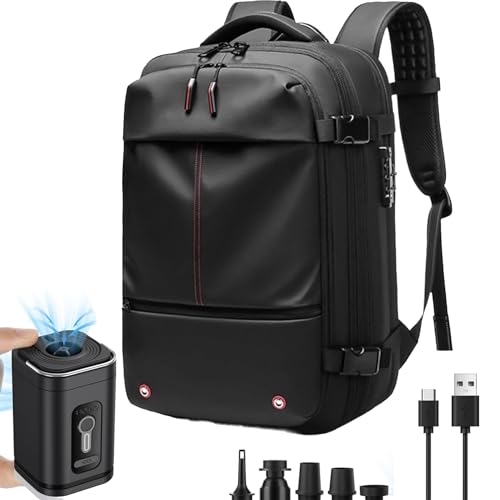Qixfyze Vacpack Rucksack, 60L Rucksack mit Vakuumkompression, Reiserucksack mit Vakuumsystem, wasserdicht und diebstahlsicher (Farbe : Air pump) von Qixfyze