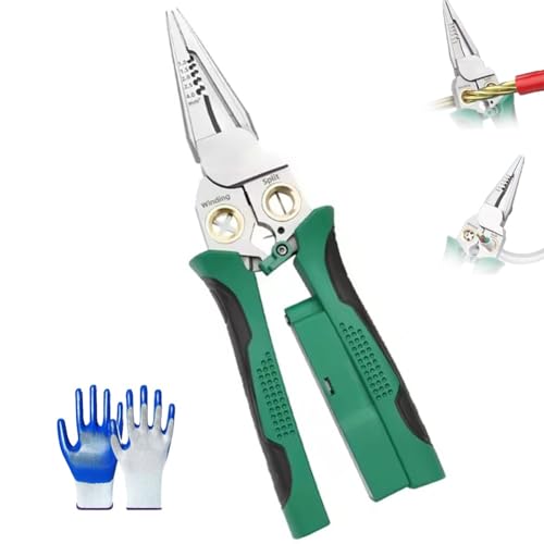 Whimsyard Abisolierzange, Seese 8-in-1 Elektrikerzange mit Spannungsprüfer, Multifunktionales Abisolierwerkzeug mit Spannungsprüfung für Schneiden(1pc) von Qixfyze