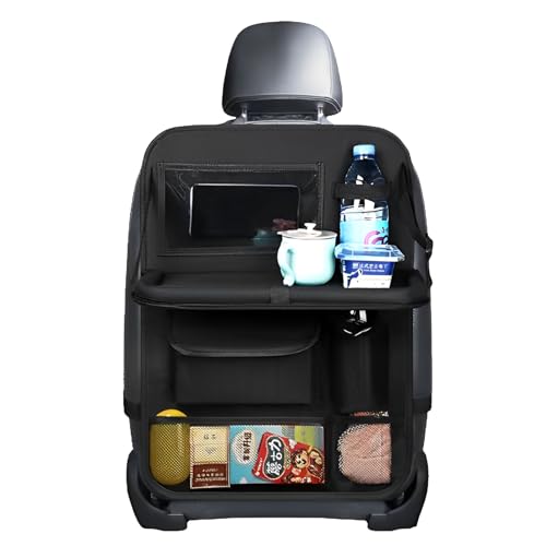 Qixuer Autositz Organizer, Auto Organizer mit Faltbarer Tischablage und Viele Taschen, Rücksitz Organizer Wasserdicht Multifunktionale Auto Aufbewahrungstasche kinder von Qixuer