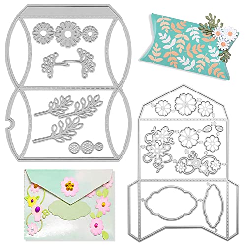 Qixuer Geschenkbox Stanzschablonen, 2 Stück Stanzschablone Schachtel Stanzschablone Box Schachtel Cutting Dies Schablone Schneidebrett aus Metall für Scrapbooking Fotoalbum Karte Papier Dekoration von Qixuer