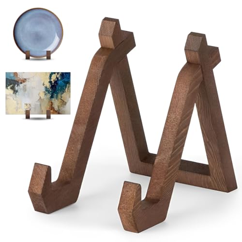 Qixuer Wooden Display Stand, 1 Stück Fotoständer, Tellerständer, Ausstellungsständer, 16.3*11.6*15.2cm von Qixuer
