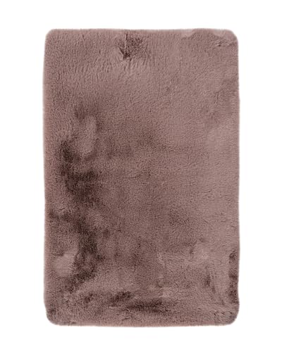 Qiyano Lapito Badematte Rosa 70 x 130 cm, Flauschiger Badezimmerteppich, Badteppich rutschfest & Waschbar, Hochwertiger Badvorleger für Badewanne von Qiyano