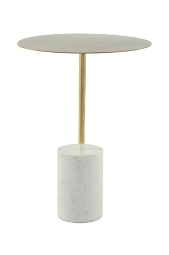 Qiyano Beistelltisch Tereo Weiß - Runder Marmorfuß, Glasplatte - Wohnzimmer, Lounge, Sofatisch, Couchtisch, Kleiner Tisch, Stilvoll, Modern Qiyano Beistelltisch Tereo Weiß - Runder Marmorfuß, Glasplatte - Wohnzimmer, Lounge, Sofatisch, Couchtisch, Kleiner Tisch, Stilvoll, Modern von Qiyano