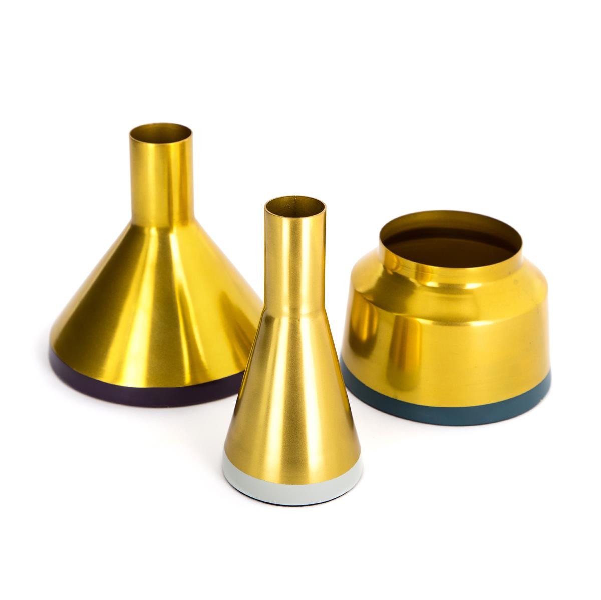 Qiyano Dekovase Vase Auro 100 3er-Set Grau von Qiyano