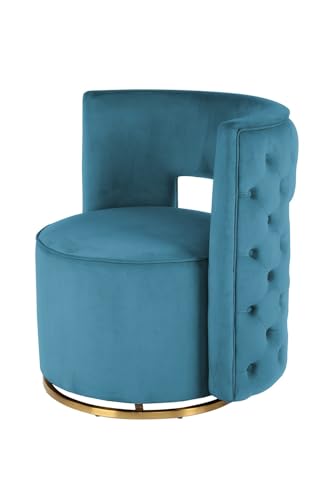 Qiyano Designer Sessel in Petrol - 360-Grad drehbar, Samtbezug, weich komfortabel elegant Luxus Wohnzimmer Schlafzimmer Ankleidezimmer von Qiyano