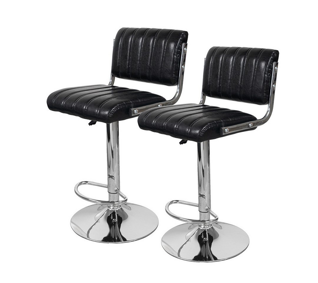 Qiyano Esszimmerstuhl Barstuhl 2er Set Schwarz Kunstleder, weich, Höhenverstellbar Qiyano Esszimmerstuhl Barstuhl 2er Set Schwarz Kunstleder, weich, Höhenverstellbar von Qiyano